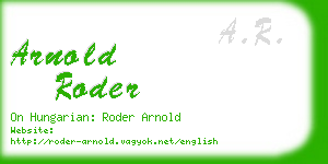 arnold roder business card